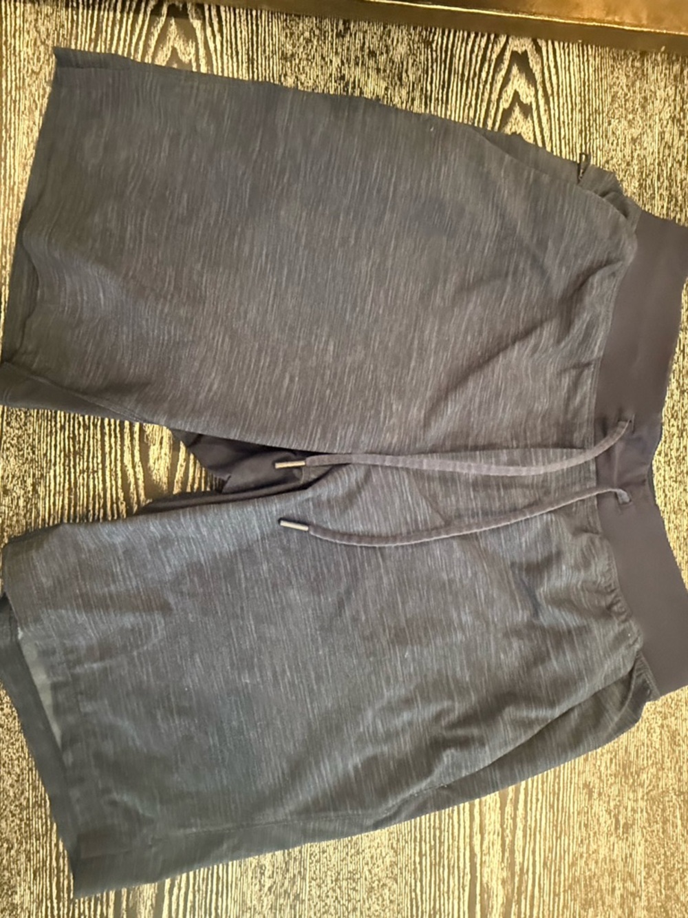 Lululemon Men's Licensed to train Athletic Drawstring Shorts in Heathered Navy